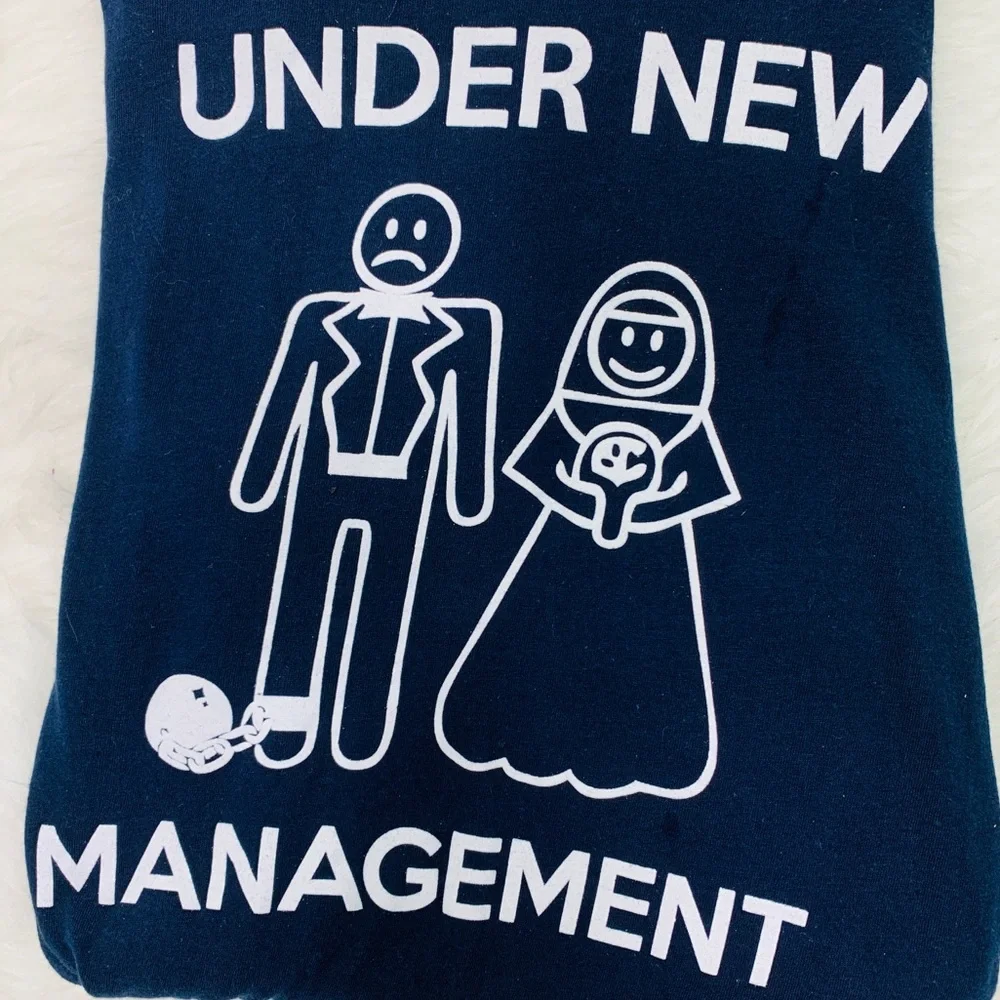 Under New Management Unisex Tee Shirt Wedding Tee Groom Tee Shirt Medium - Picture 4 of 5